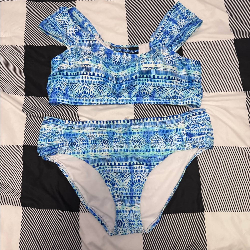 Blue Patterned Swim Set